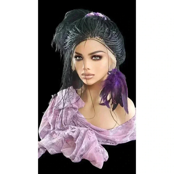 🔥Handmade Micro Million Braided Full Lace Wig 18” Jet Black #1, Natural Look🔥 - Picture 11 of 17